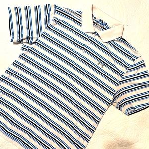 UnderArmour Golf Shirt White-Blue-&-Black Sz. XL